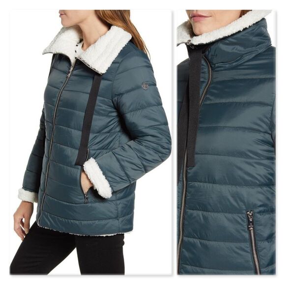 Bernardo Reversible Faux Shearling Puffer Jacket - Picture 2 of 12